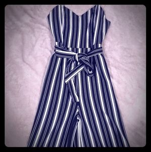 Spaghetti strap belted jumpsuit